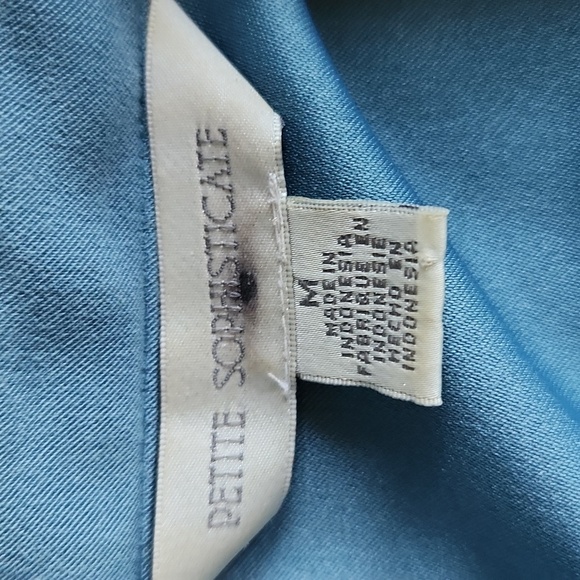 Petite Sophisticate Teal Button-Down Blouse - Picture 12 of 13